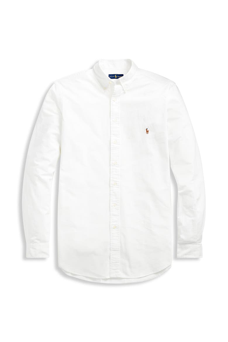 Big & Tall Oxford Sport Shirt, Alternate, color, WHITE