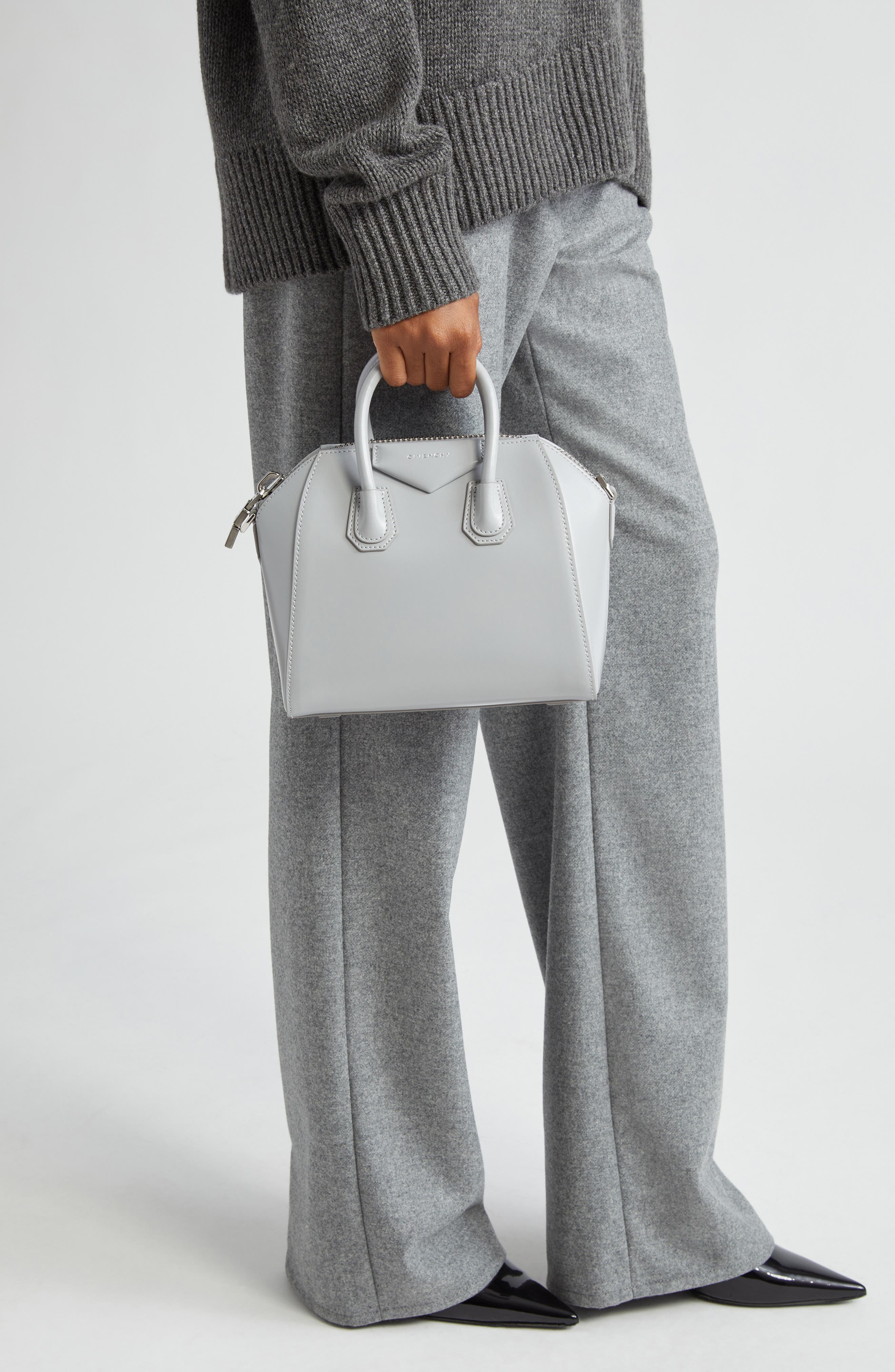 Givenchy Mini Antigona Leather Satchel, Alternate, color, 