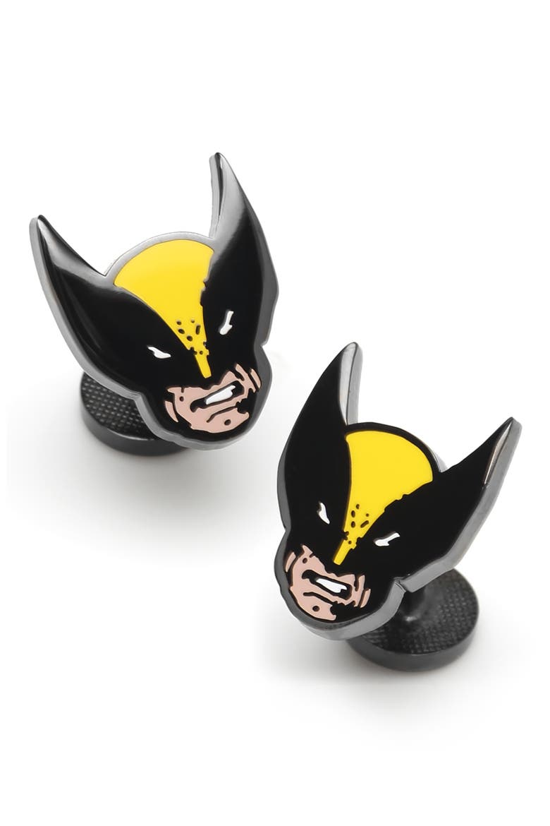 Wolverine Mask Cuff Links, Main, color, BLACK