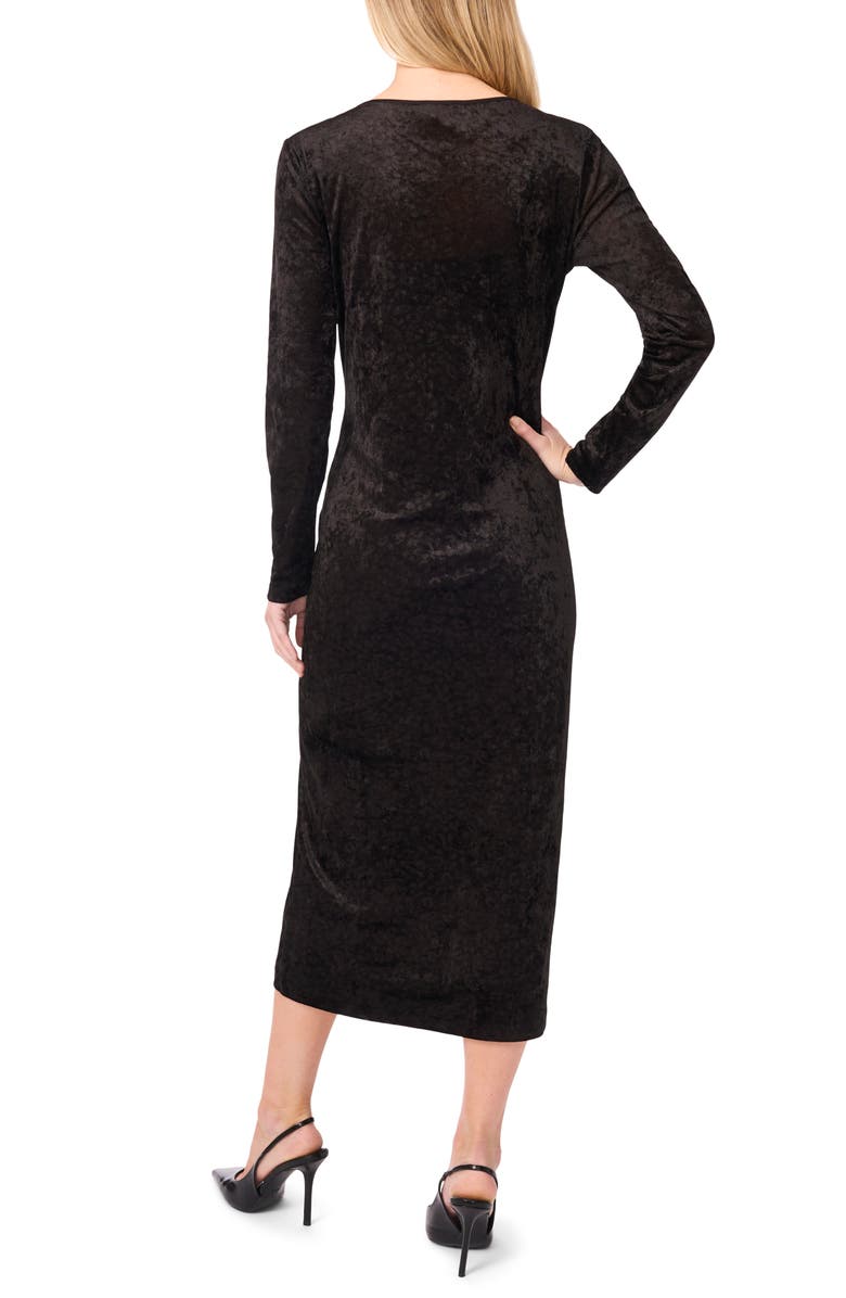 Vince Camuto Long Sleeve Velvet Dress, Alternate, color, Rich Black