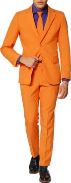 OppoSuits The Orange Slim Fit Two-Piece Suit & Tie Set