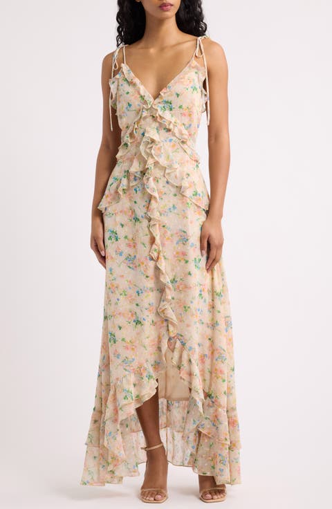 Jamie Ruffle High-Low Maxi Dress