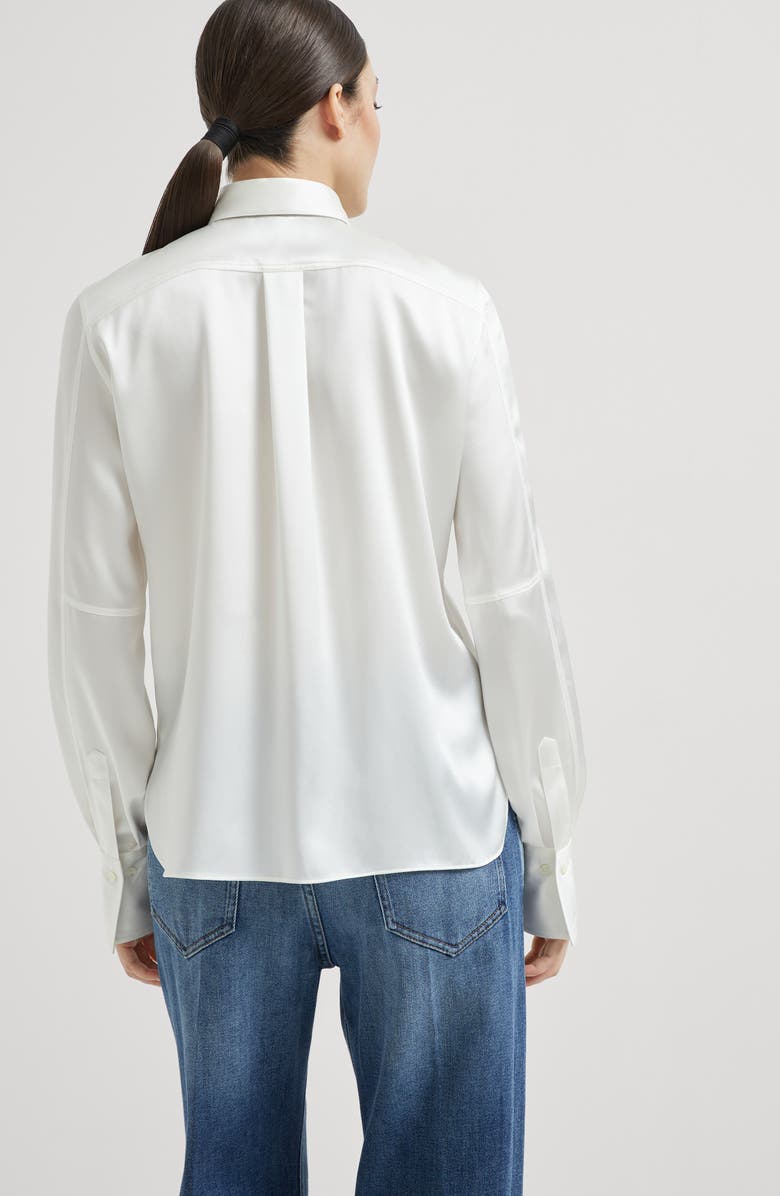 Brunello Cucinelli Satin shirt, Alternate, color, Ivory