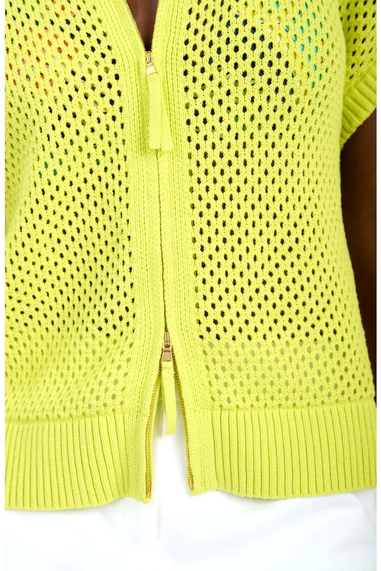 Hana Cotton Zip Cardigan, Alternate, color, Citrus