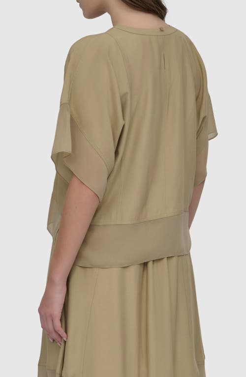 Dkny Mixed Media Dolman Sleeve Top