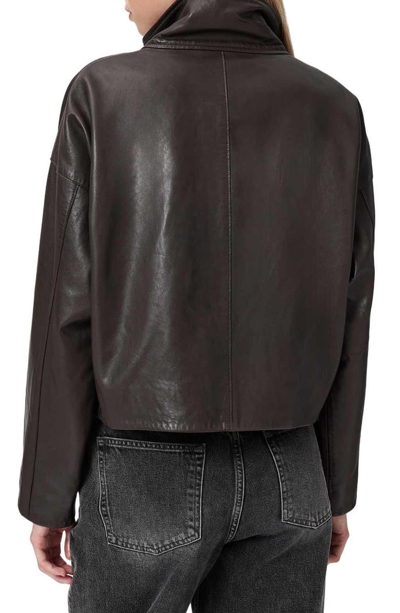 AllSaints Ryder Leather Jacket, Alternate, color, Bitter Brown