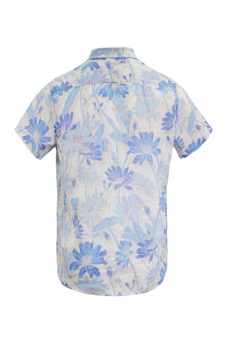 Uomo Springtime Short Sleeve Fine Linen Shirt, Alternate, color, SPRINGTIME WHITE