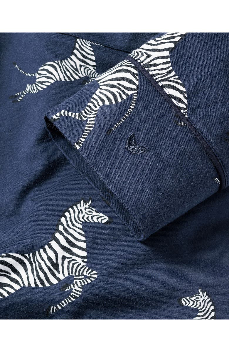 Petite Plume Zebre de Nui Pima Cotton Nightgown, Alternate, color, Navy
