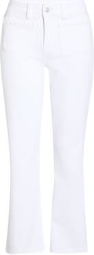 PAIGE Mason High Waist Braid Detail Crop Raw Hem Jeans