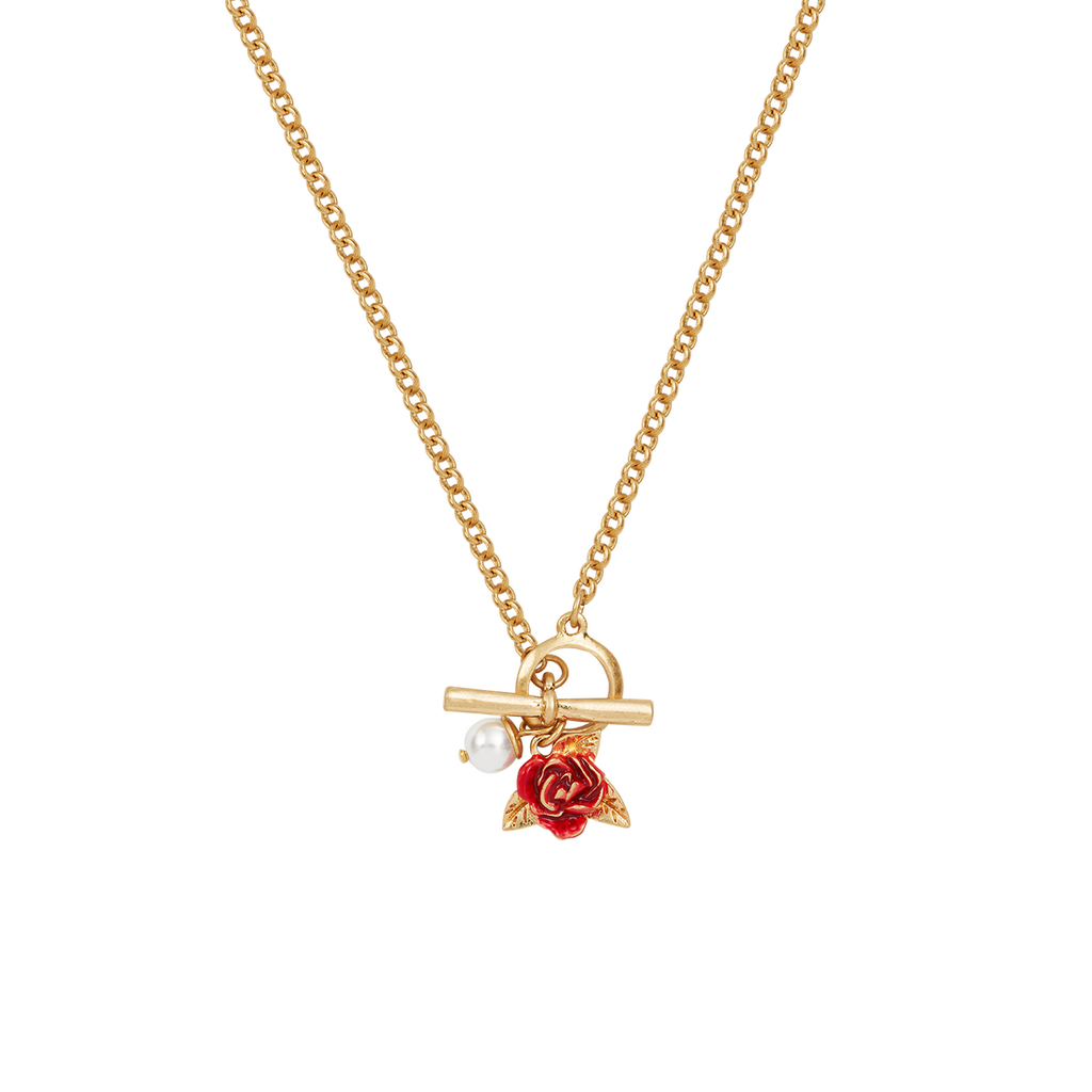 Fable England English Rose Pearl Gold Chain Necklace In Gold