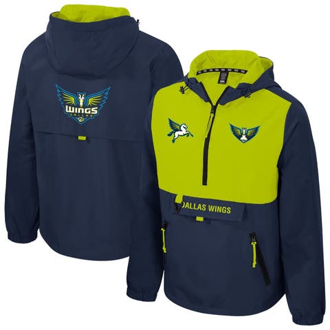 Unisex Stadium Essentials  Navy/Green Dallas Wings Legends Challenger Quarter-Zip Jacket