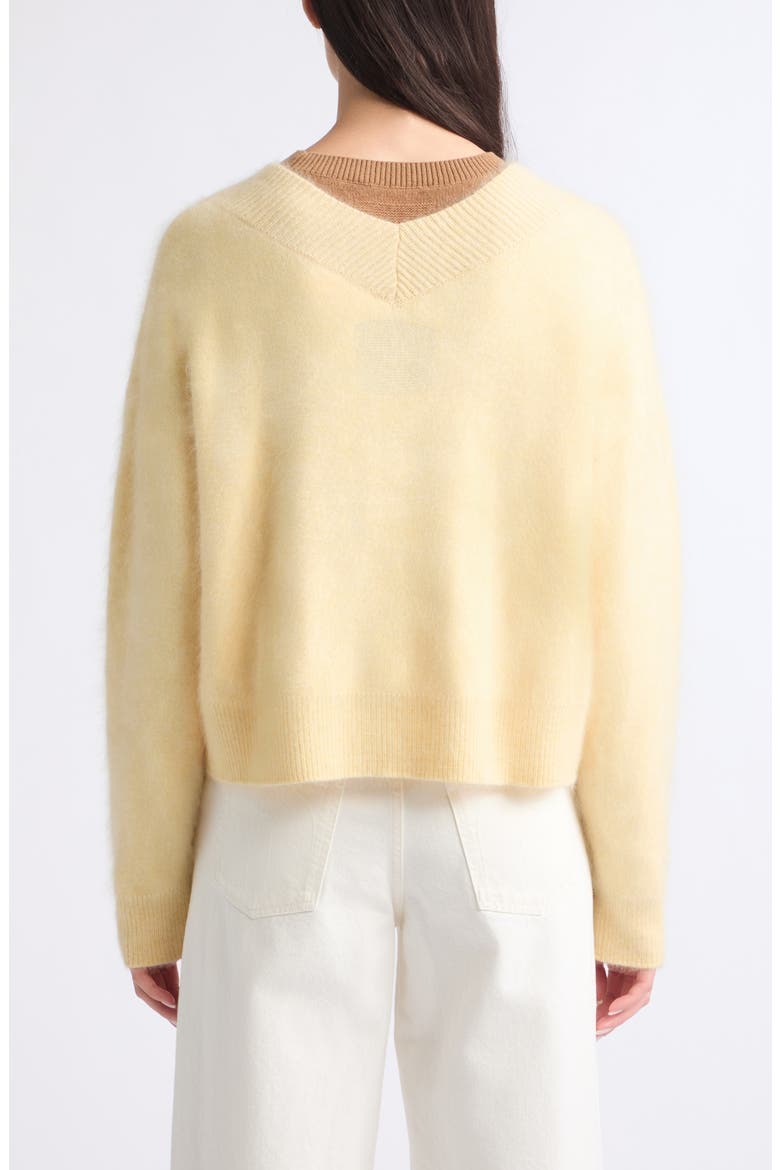 Grizzly Double V Cashmere Sweater, Alternate, color, BUTTER