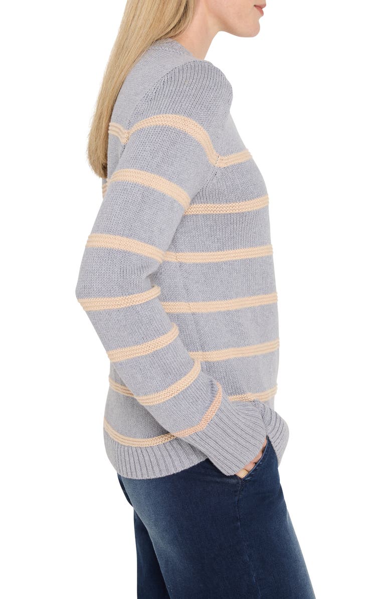 NIC+ZOE Go to Stripe Cotton Sweater, Alternate, color, Grey Multi