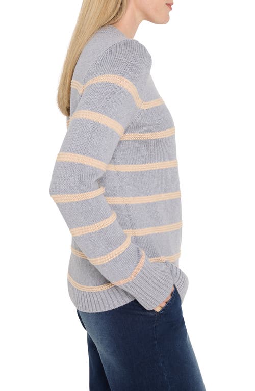 Nic + Zoe Nic+zoe Go To Stripe Cotton Sweater In Gray