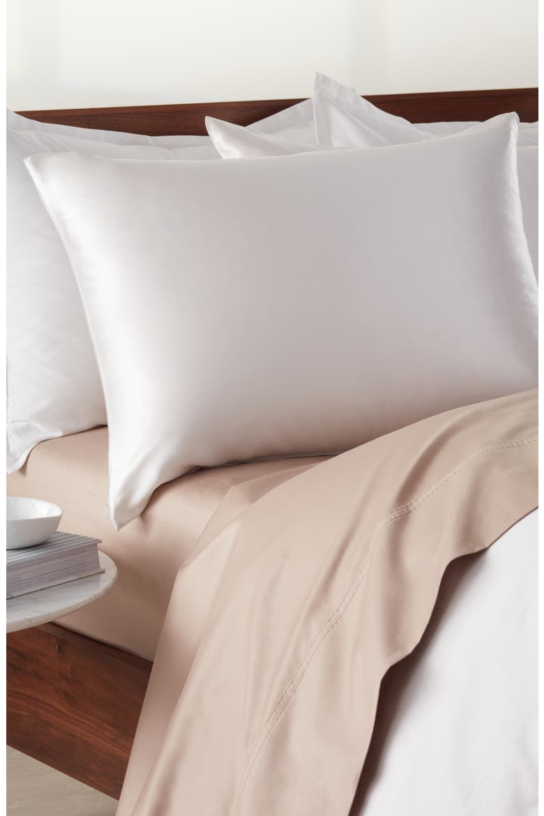 Set of 2 Silk Pillowcases, Alternate, color, WHITE