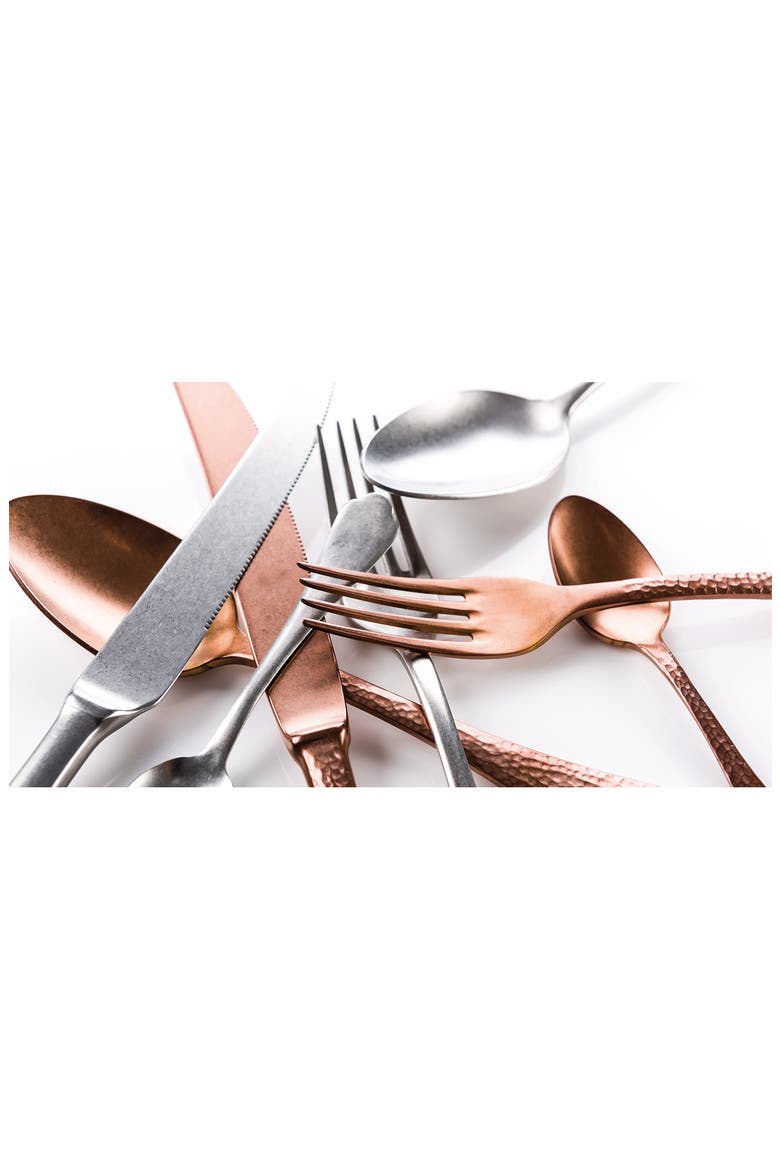 Dolce Vita Pewter 5-Piece Place Setting, Alternate, color, ROSE GOLD