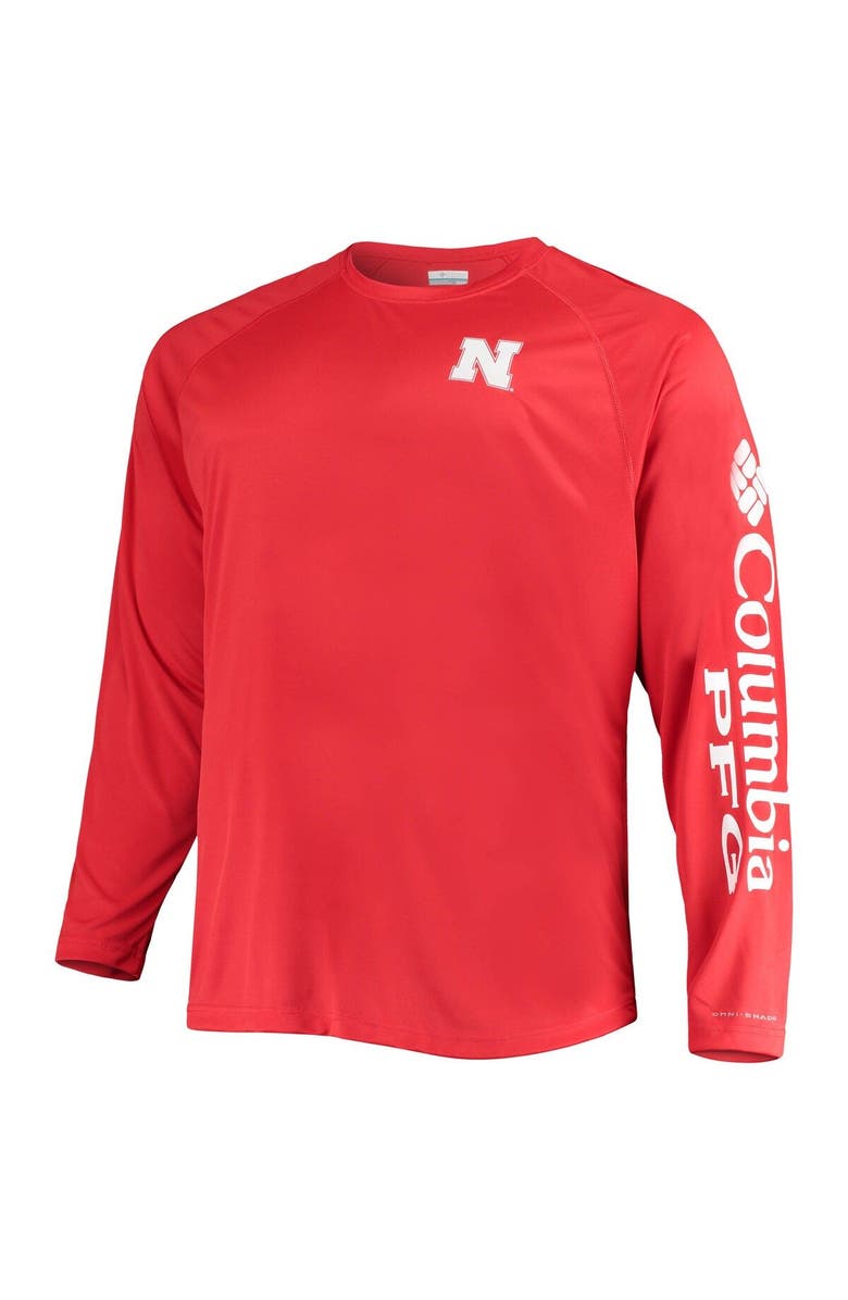 Columbia Men's Columbia Scarlet Nebraska Huskers Big & Tall Terminal Tackle Omni-Shade Long Sleeve Raglan T-Shirt, Alternate, color, 