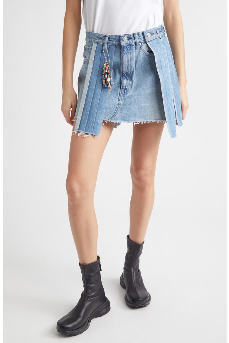 Remake Mark XIII Denim Miniskirt (Nordstrom Exclusive), Main, color, INDIGO