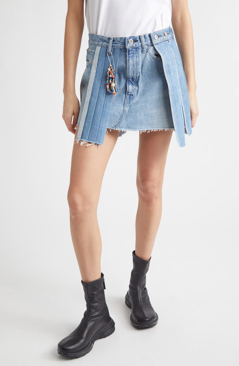 KURO Remake Mark XIII Denim Miniskirt, Main, color, Indigo