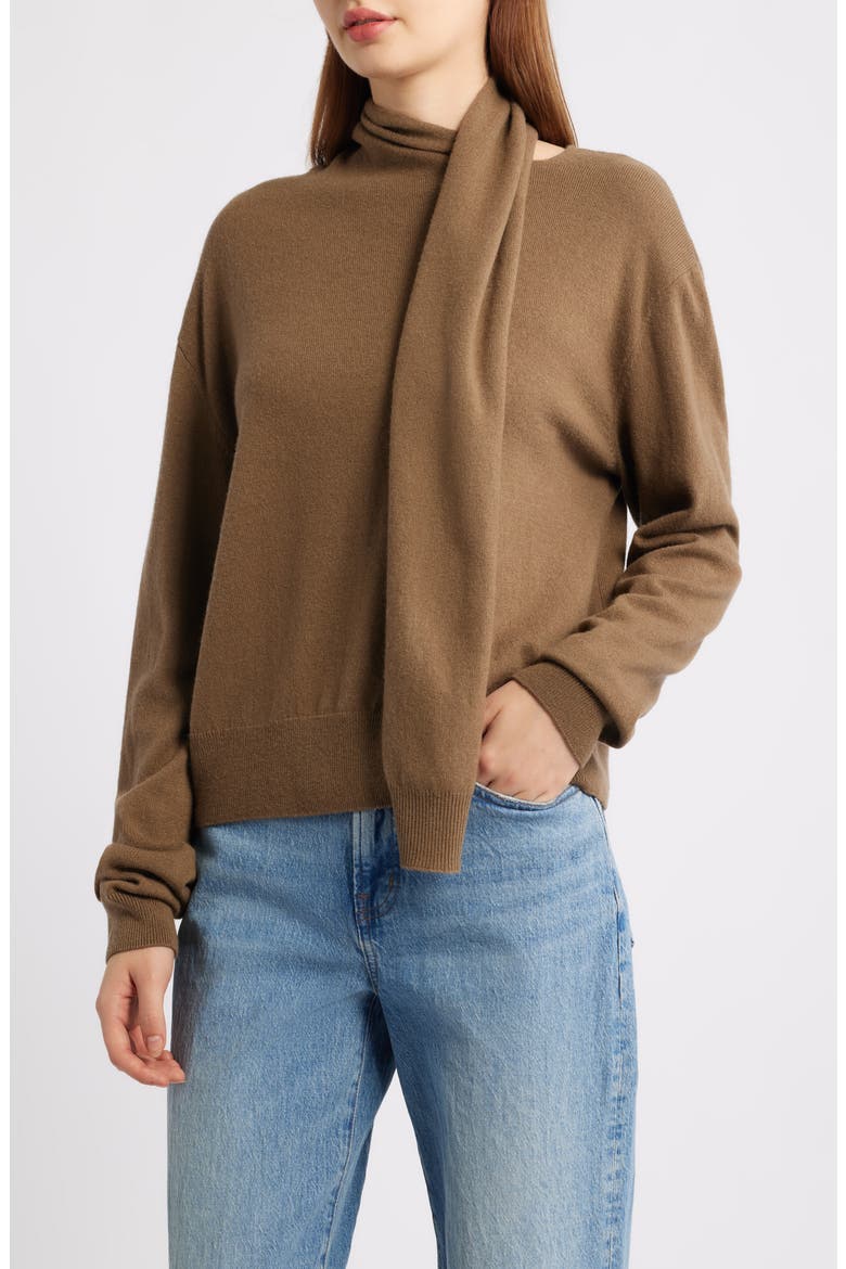 Cortina Scarf Neck Wool & Cashmere Sweater, Main, color, GINGER