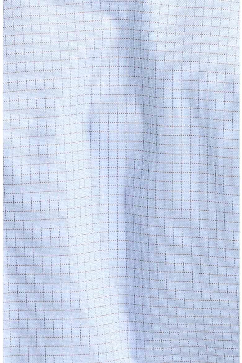 Trim Fit Check Premium Non Iron Cotton Dress Shirt, Alternate, color, BLUE STEFANO GRID