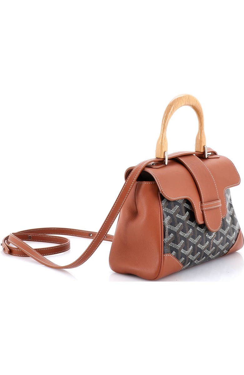 Pre-Owned Goyard Saigon Top Handle Bag Coated Canvas with Leather Mini, Alternate, color, Brown