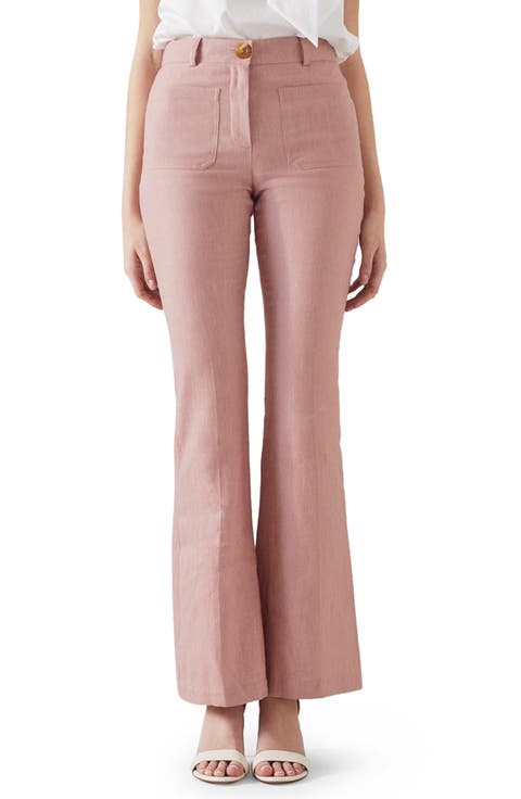 Avery Cotton & Linen Kick Flare Trousers