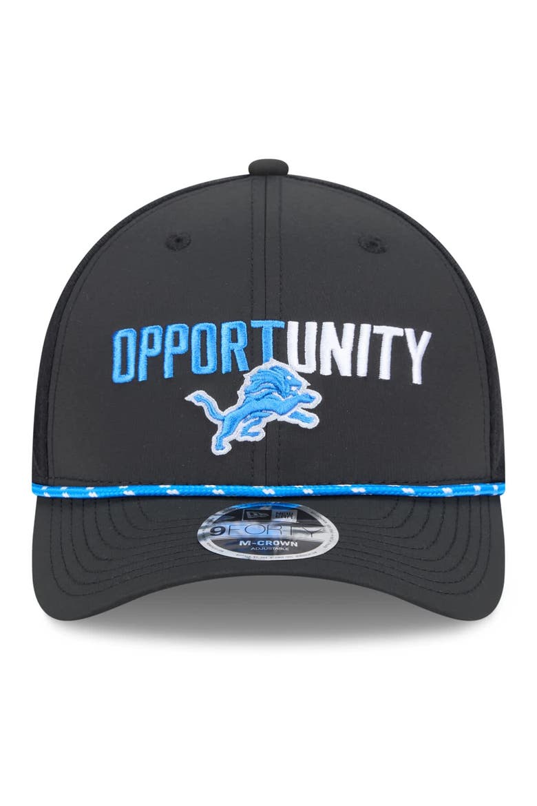 Men's New Era Black Detroit Lions 2025 Inspire Change 9FORTY M-Crown Adjustable Hat, Alternate, color, Black