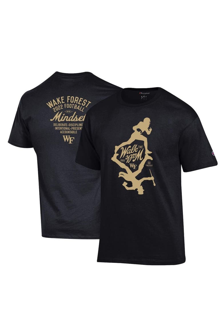 Men's Champion Black Wake Forest Demon Deacons 2022 Football Walk the Walk T-Shirt, Main, color, Black