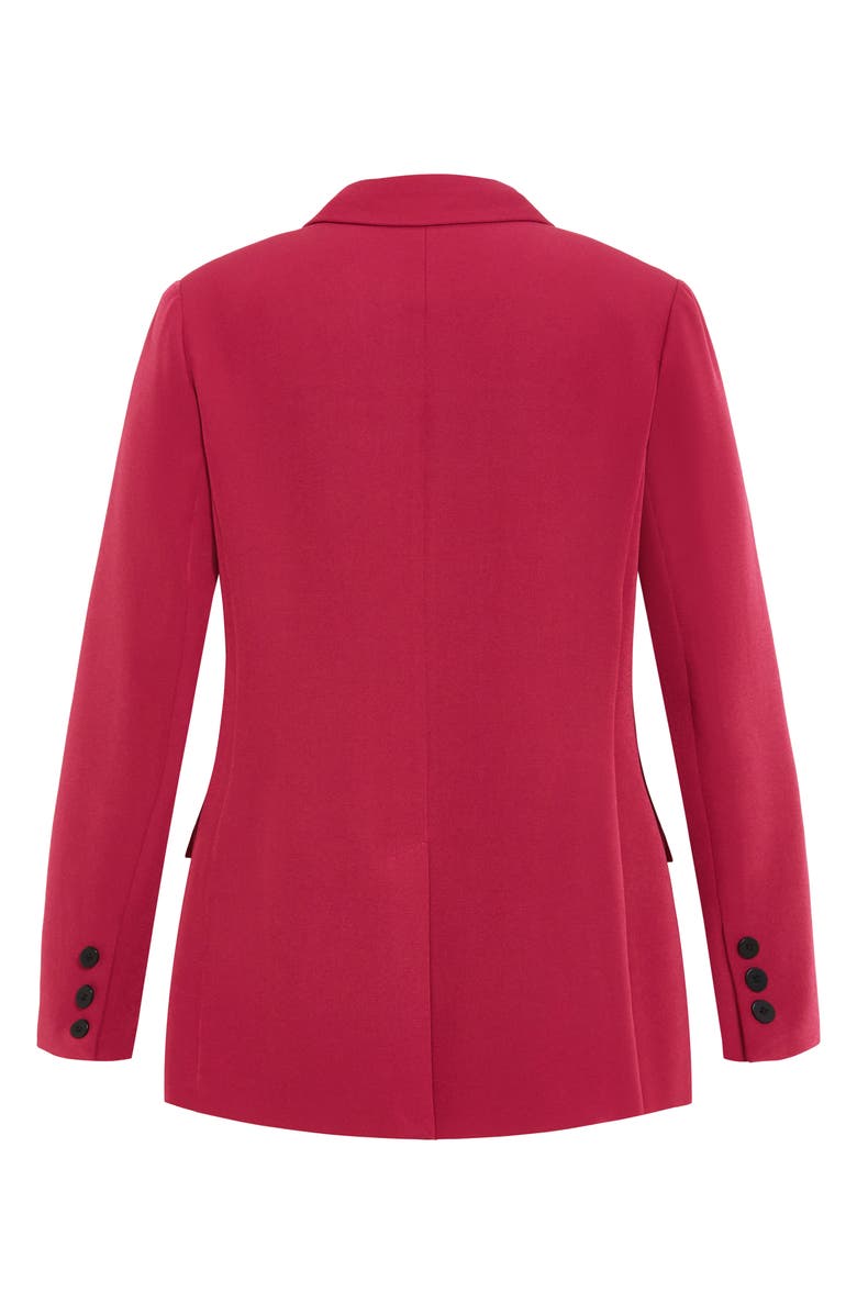 City Chic Alexis Oversize Double Breasted Blazer, Alternate, color, Deep Rose