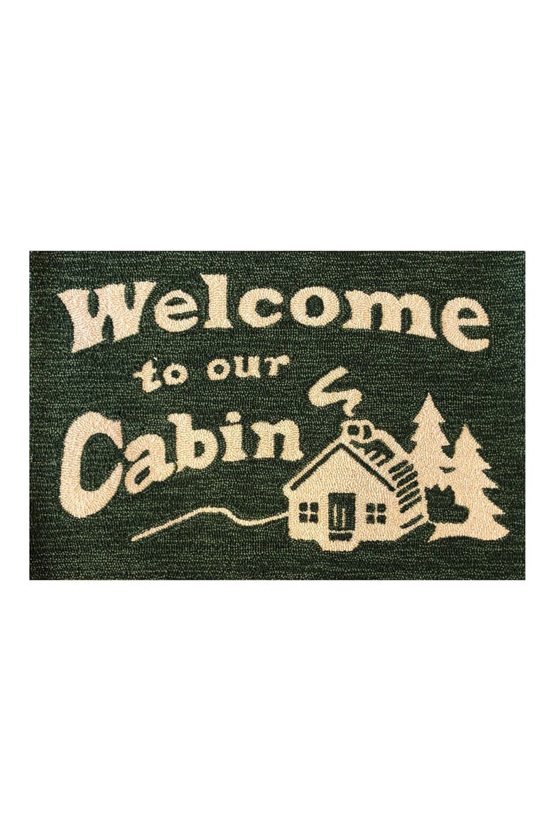 Welcome Cabin Doormat, Main, color, GREEN/ TAN