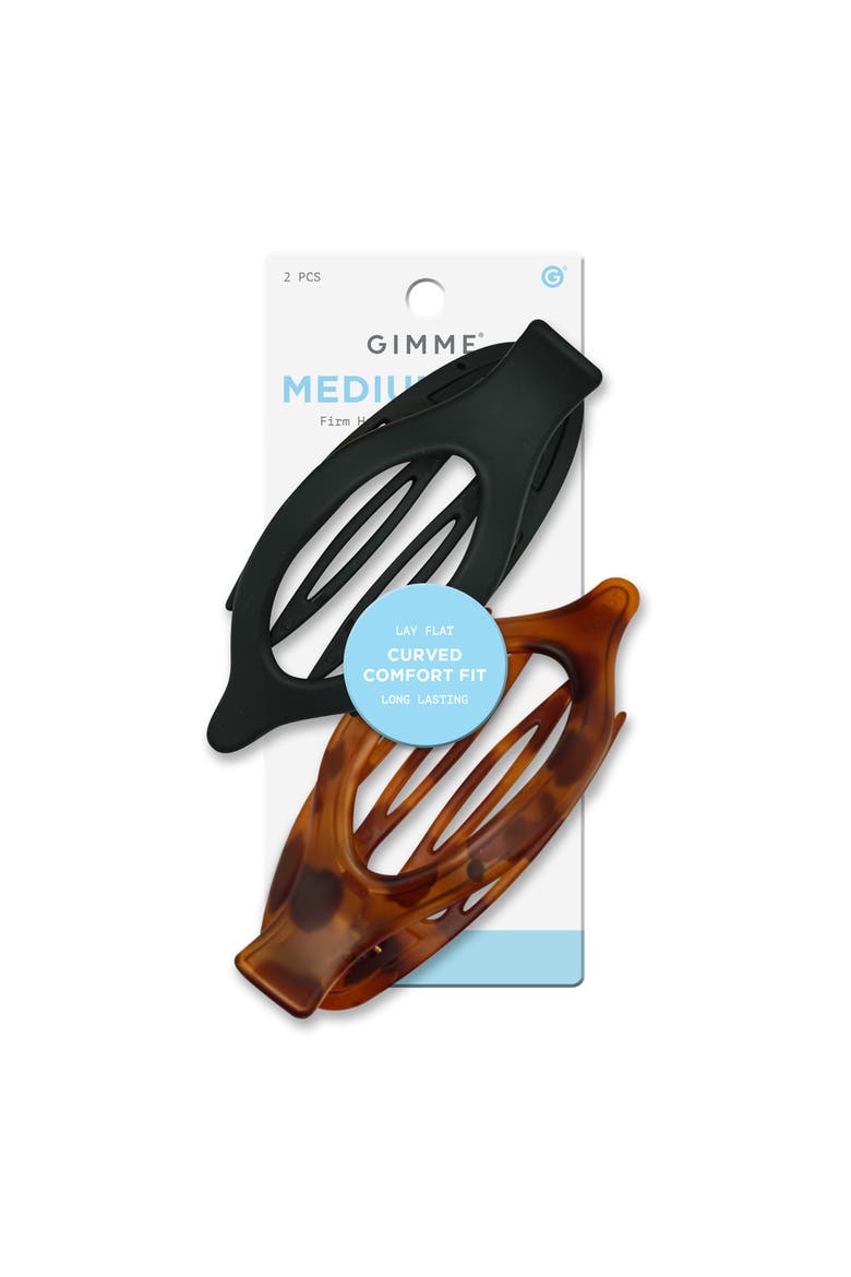 Lay Flat Oval Claw Clip Duo, Main, color, Brown