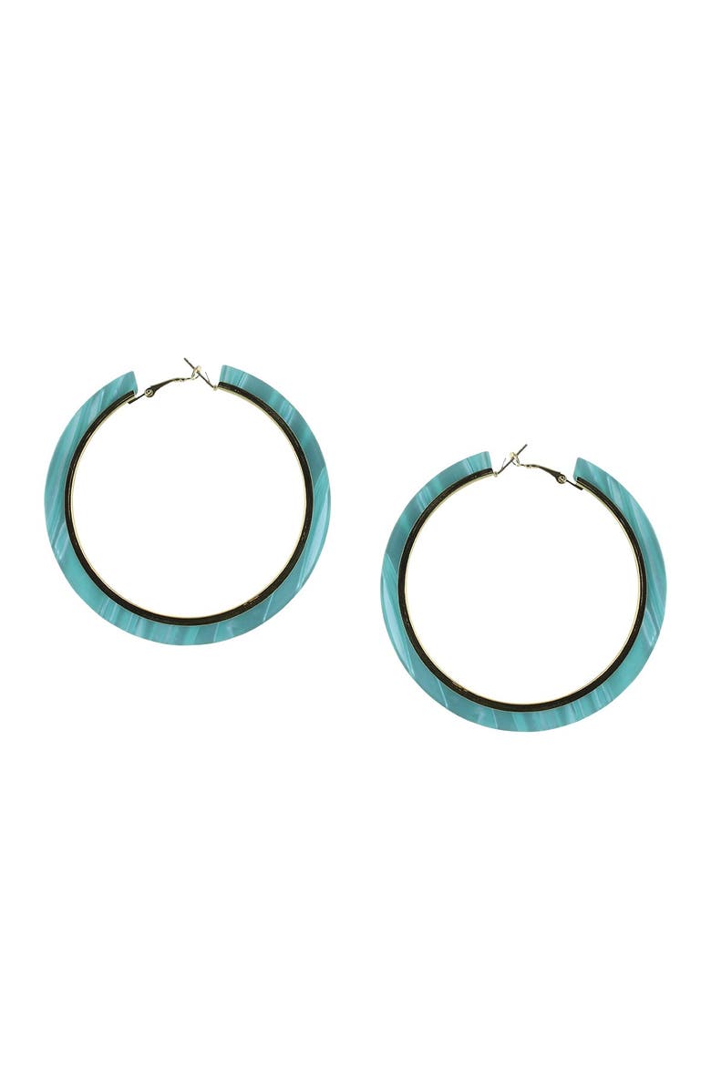 OLIVIA WELLES Jacklyn Resin Hoop Earrings, Main, color, Gold / Blue