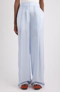 Dries Van Noten Pila Super Compact Stripe Supima® Cotton Poplin Wide Leg Pants
