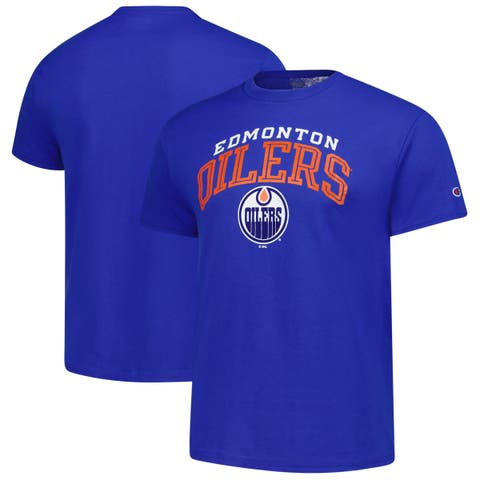 Men's Champion Royal Edmonton Oilers Primary Logo T-Shirt