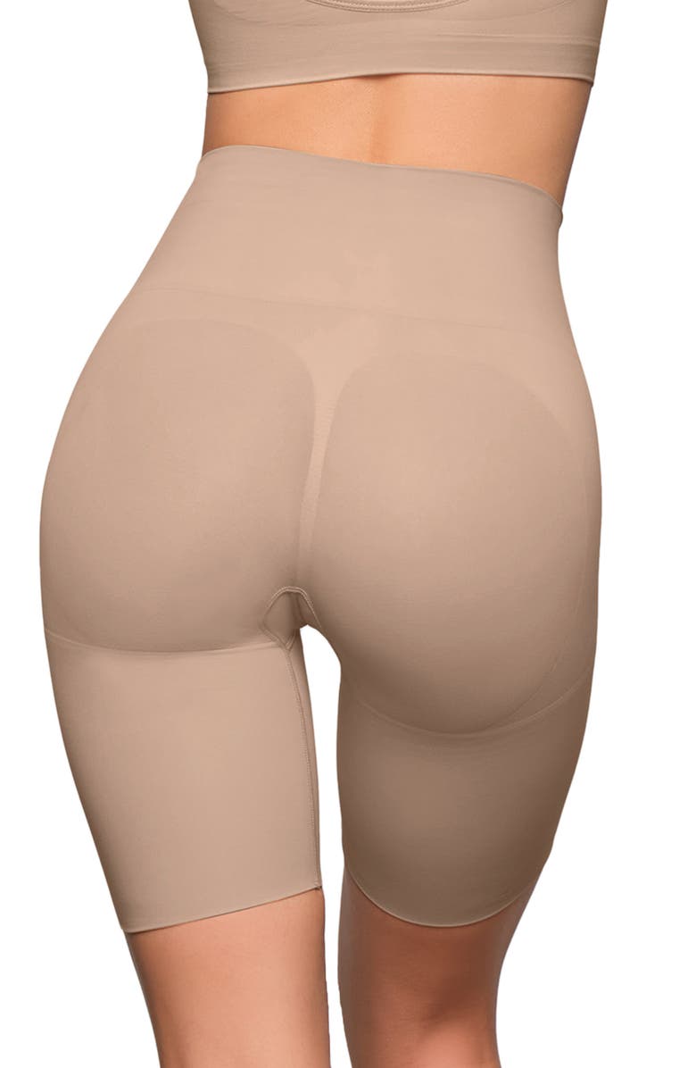 SKIMS Butt Enhancing Lifting Shorts, Alternate, color, Clay