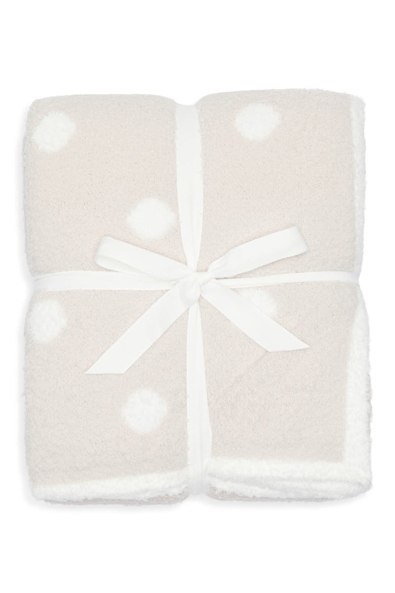 Polka Dot Butter Throw Blanket, Main, color, GREY VAPOR