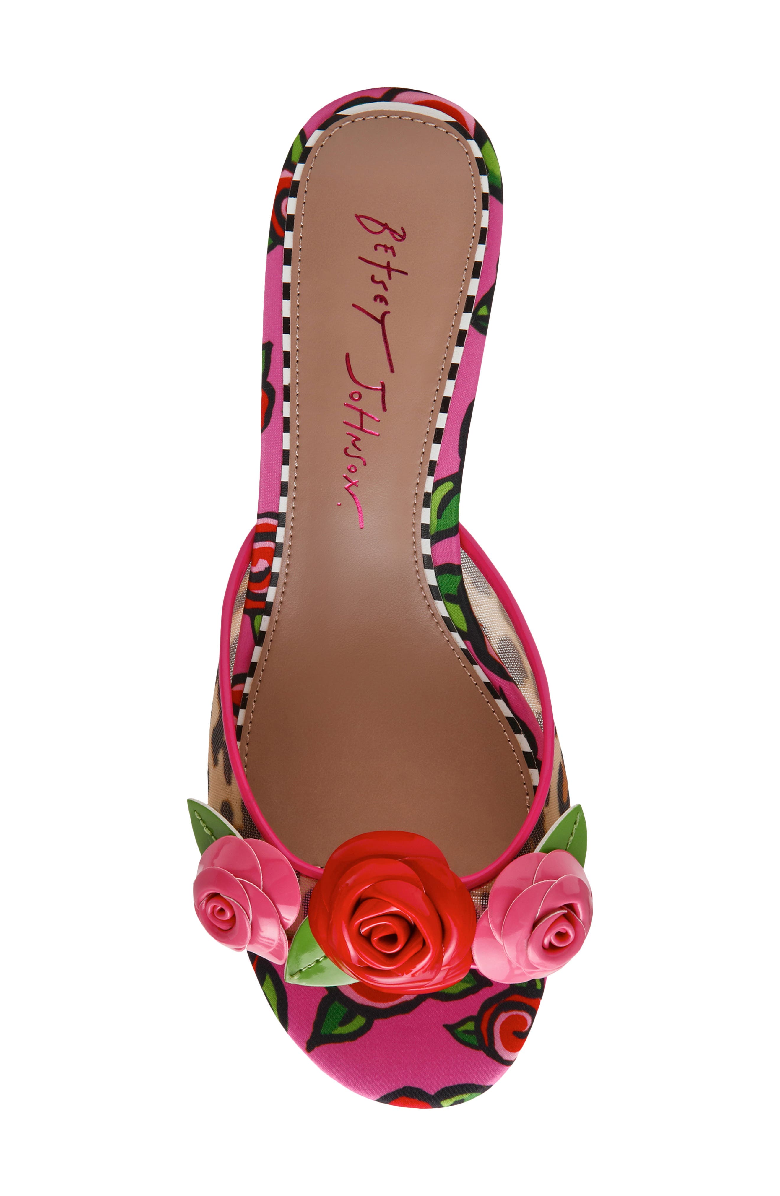 Betsey Johnson Lambert Flower Embellished Sandal, Alternate, color, 