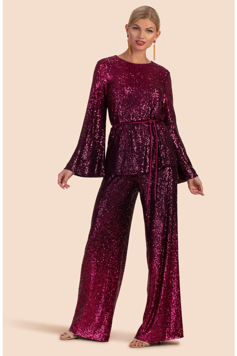 West Sequin Top, Alternate, color, FESTIVE FUCHSIA/ PLUM