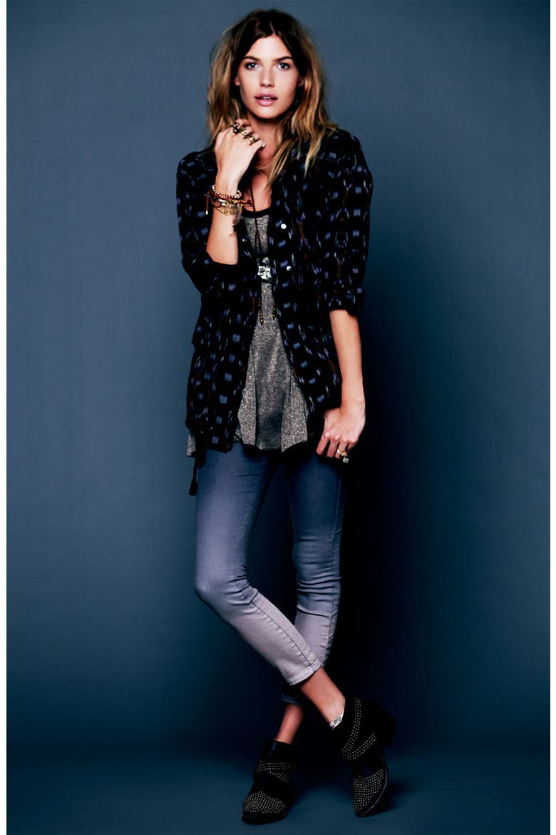 Ombré Skinny Jeans, Alternate, color, SEA GREEN