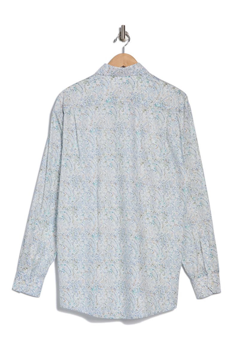 Classic Fit Paisley Cotton & Lyocell Dress Shirt, Alternate, color, GREEN