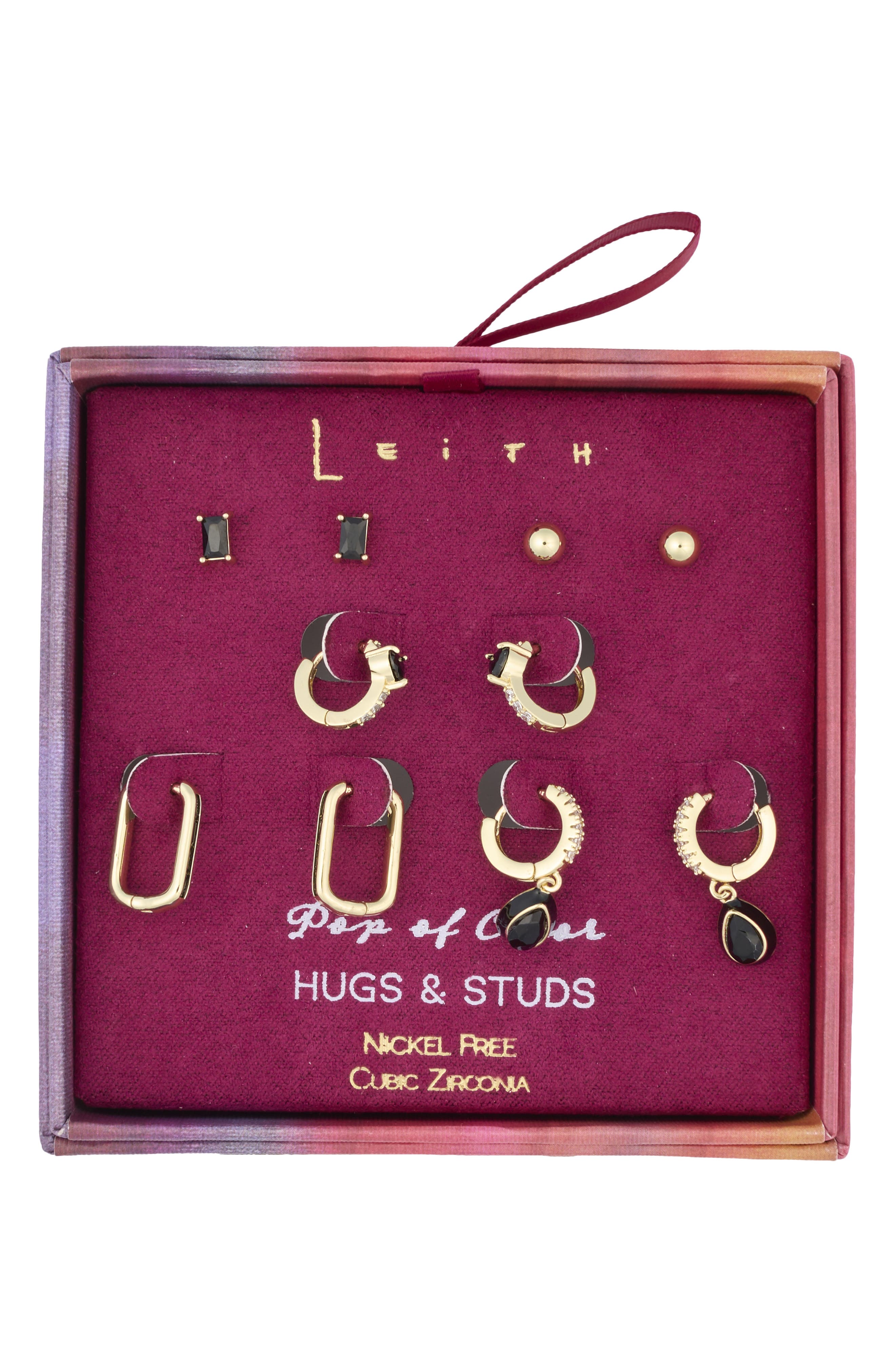 5-Pack Stud & Hoop Earrings