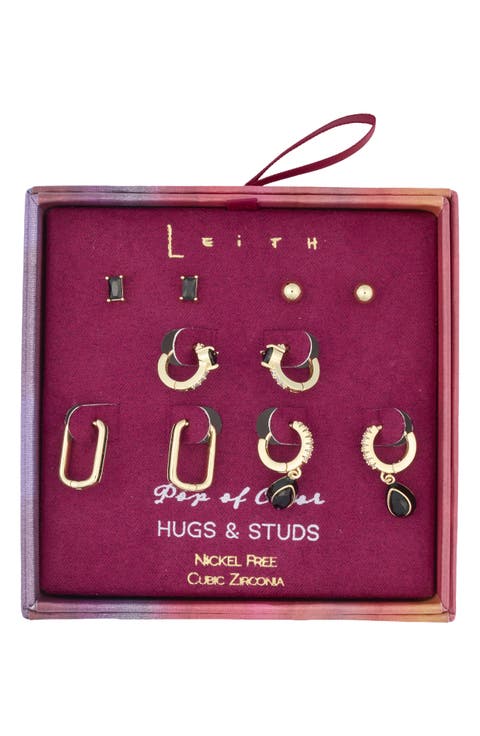 5-Pack Stud & Hoop Earrings