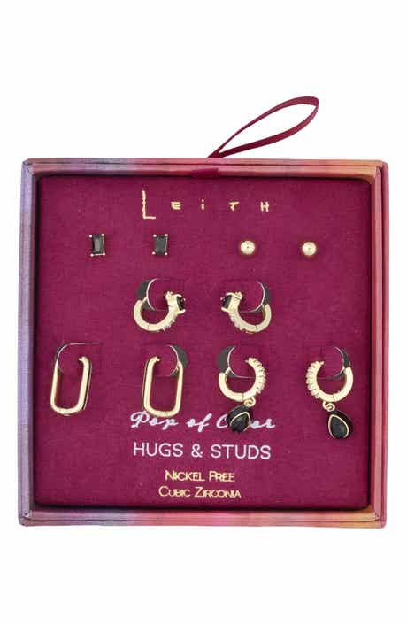 5-Pack Stud & Hoop Earrings
