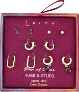 Leith 5-Pack Stud & Hoop Earrings