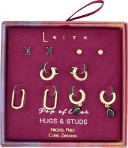 Leith 5-Pack Stud & Hoop Earrings