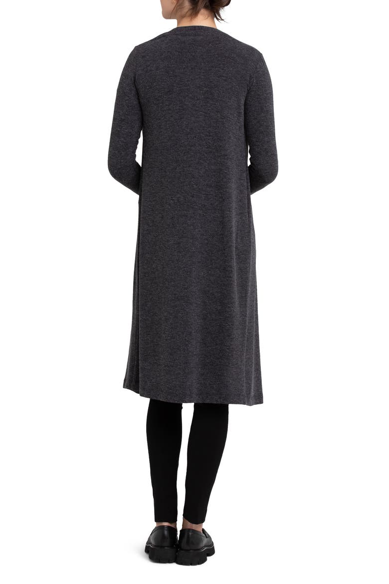Nina Longline Maternity Cardigan, Alternate, color, DARK CHARCOAL