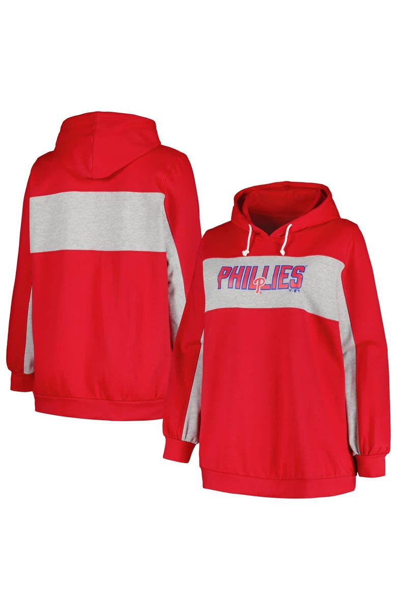 PROFILE Women's Profile Red Philadelphia Phillies Plus Size Pullover Hoodie, Main, color, 