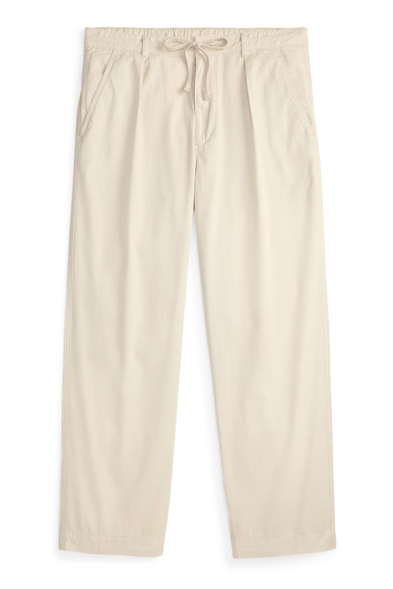 Prepster Pleated Cotton Twill Easy Drawstring Pants, Alternate, color, STONEWARE GREY