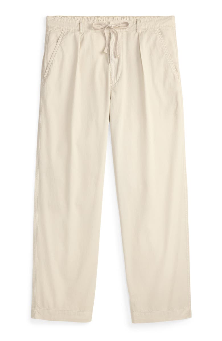 Polo Ralph Lauren Prepster Pleated Cotton Twill Easy Drawstring Pants, Alternate, color, Stoneware Grey